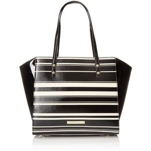 NWOT Anne Klein Nautical Wave Tote Bag - Black & White